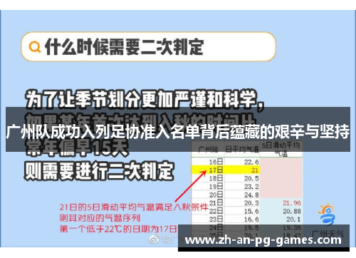 广州队成功入列足协准入名单背后蕴藏的艰辛与坚持