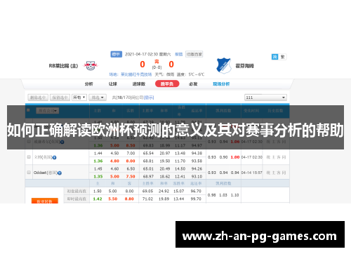 如何正确解读欧洲杯预测的意义及其对赛事分析的帮助